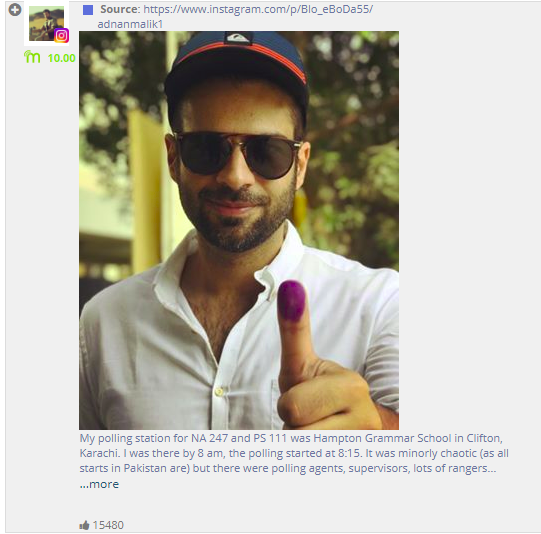 Top 5 Liked posts - Pakistan Elections